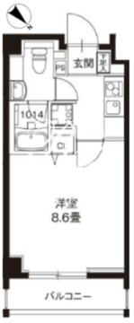 レオーネ錦糸町2 303 間取り図