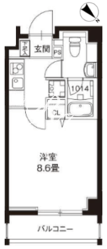 レオーネ錦糸町2 304 間取り図