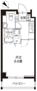 レオーネ錦糸町2 505 間取り図