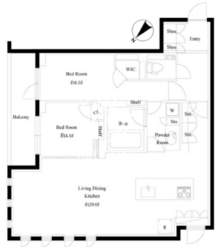 ルネサンス松濤プレミアムコート 303 間取り図