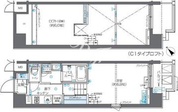 ズーム芝浦 701 間取り図