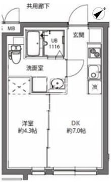 エスタート大井町 フォレスト406 間取り図