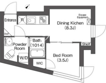 エスタート大井町 テラス203 間取り図