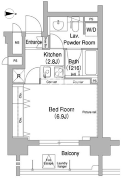 コンフォリア下北沢 514 間取り図