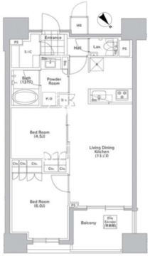コンフォリア渋谷ウエスト 1003 間取り図