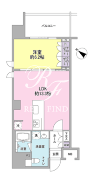 BPRレジデンス三田伊皿子坂 414 間取り図
