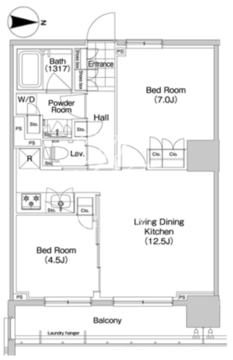 コンフォリア秋葉原イースト 1208 間取り図