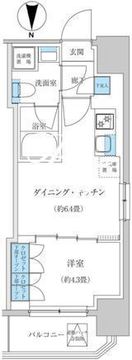 レジディア蒲田プレイス 1004 間取り図