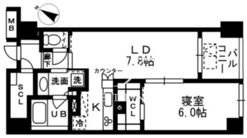 レジディア日本橋浜町 501 間取り図