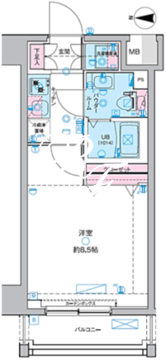 ジェノヴィア田町スカイガーデン 802 間取り図