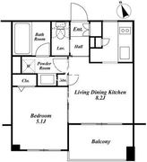 プレミアステージ麻布十番 1202 間取り図