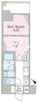 リージア門前仲町 601 間取り図