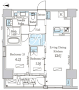 パークアクシス芝浦キャナル 901 間取り図