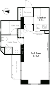 パークアクシス西麻布ステージ 601 間取り図