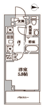 レジディア中延2 902 間取り図