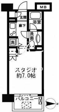 レジディア新宿イースト2 404 間取り図