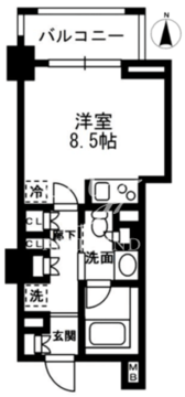 レジディア中落合 B106 間取り図