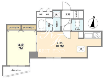 KDXレジデンス日本橋浜町 602 間取り図