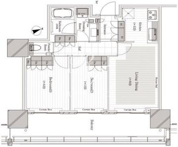 ブランズタワー芝浦 22F 間取り図
