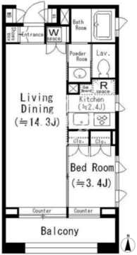 住吉コートク E-303 間取り図