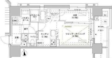 パークスフィア牛込神楽坂 910 間取り図
