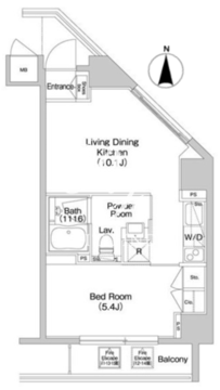 コンフォリア西新宿 504 間取り図