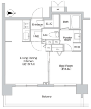 プライムアーバン神楽坂 1006 間取り図