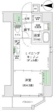 スタイリオ蒲田2 1005 間取り図