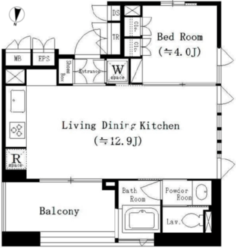 住吉コートク E-301 間取り図