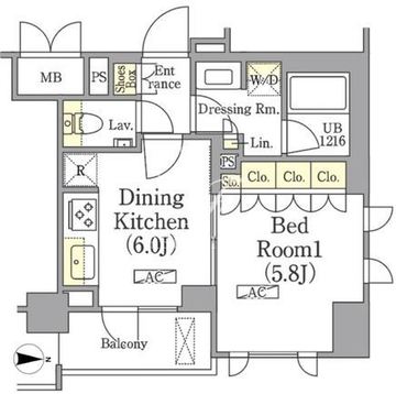 ザ・パークワンズ高輪 209 間取り図