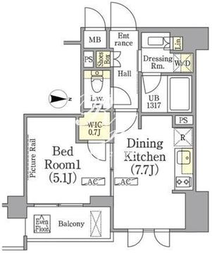 ザ・パークワンズ高輪 309 間取り図