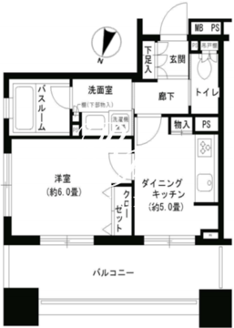 パークキューブ市ヶ谷 1003 間取り図