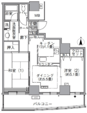 アクティ汐留 2509 間取り図