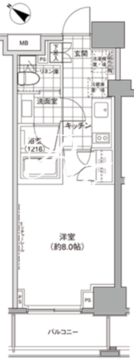 パークハビオ人形町 904 間取り図