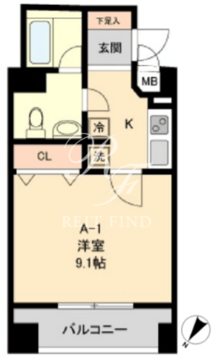 コモド水天宮レジデンス 101 間取り図