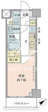 ザ・パークワンズ目黒不動前 412 間取り図