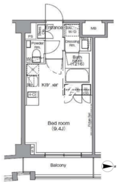 ディームス麻布狸穴町 206 間取り図