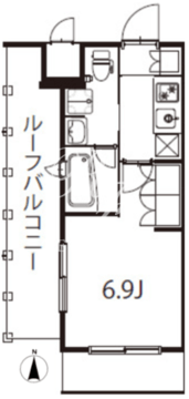 アジールコート東大井 508 間取り図