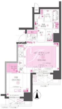 ズーム東神田 1103 間取り図