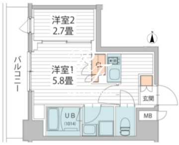 ヴァンクール菊川駅前 602 間取り図