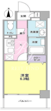 ラグゼ京急蒲田 205 間取り図