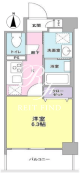 ラグゼ京急蒲田 305 間取り図