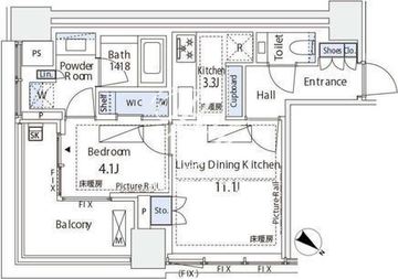 パークコート虎ノ門 806 間取り図