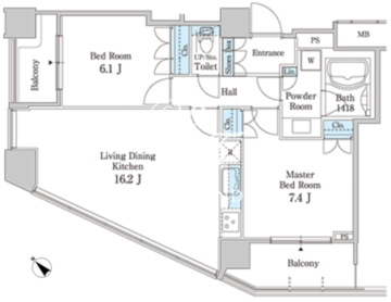 ＭＦＰＲ目黒タワー 1301 間取り図