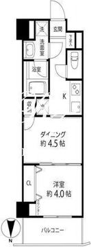デュオステージ白金高輪 802 間取り図