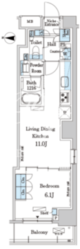パークアクシス押上サウス 307 間取り図
