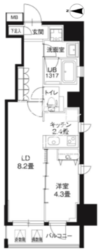 レオーネ御徒町 202 間取り図