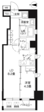 レオーネ御徒町 302 間取り図
