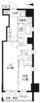 レオーネ御徒町 402 間取り図