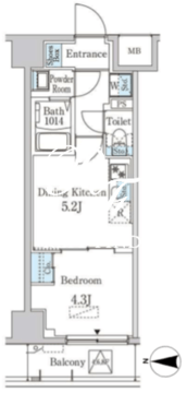 グランパセオ清澄白河 802 間取り図